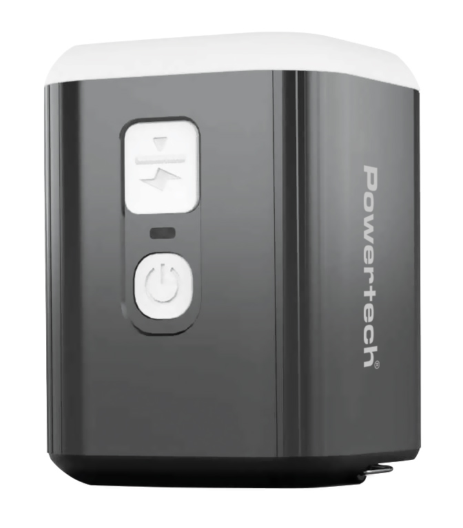 POWERTECH μίνι τρόμπα PT-1554 με φακό, 5W, επαναφορτιζόμενη, μαύρη