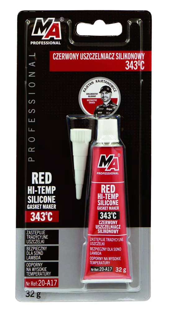 MA PROFESSIONAL κόκκινη φλαντζόκολλα σιλικόνης 20-A17, υψηλής θερμοκρασίας έως 343 °C, 32g