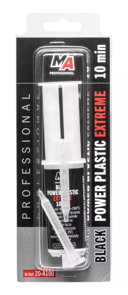 MA PROFESSIONAL κόλλα 2 στοιχείων 20-A100 για πλαστικά, 25ml, μαύρη