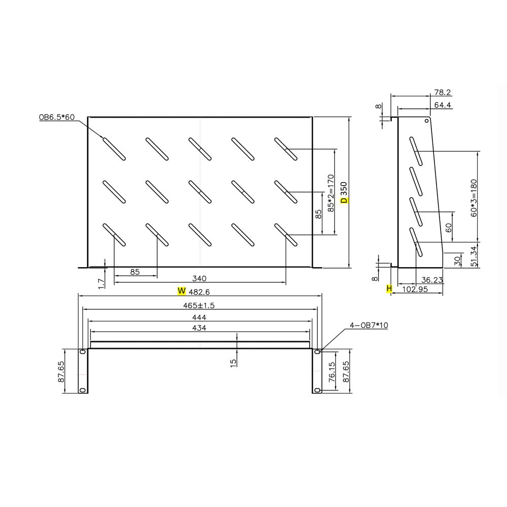 Ράφι Cantilever 2U Power On CS-2-350 Βάθους 350mm