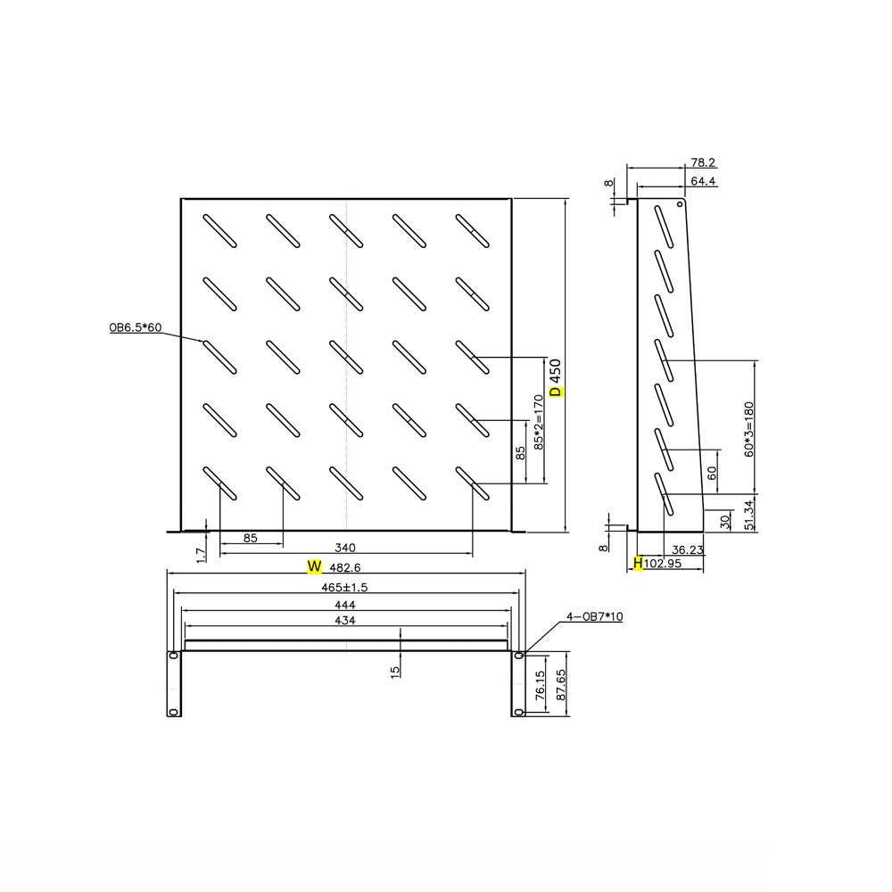 Ράφι Cantilever 2U Power On CS-2-450 Βάθους 450mm