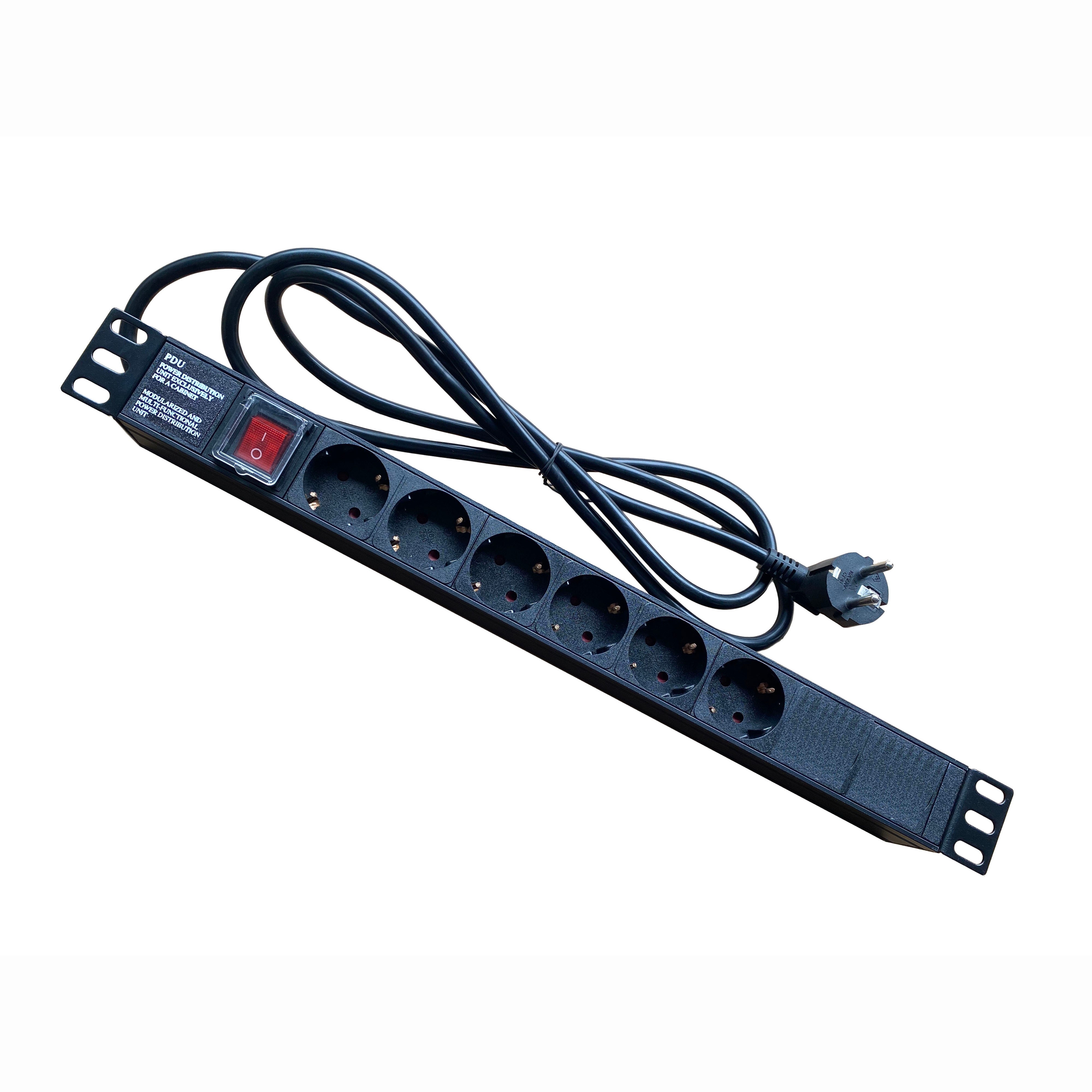 Πολύπριζο 6 Θέσεων 1U Power On PDU-6 με Διακόπτη
