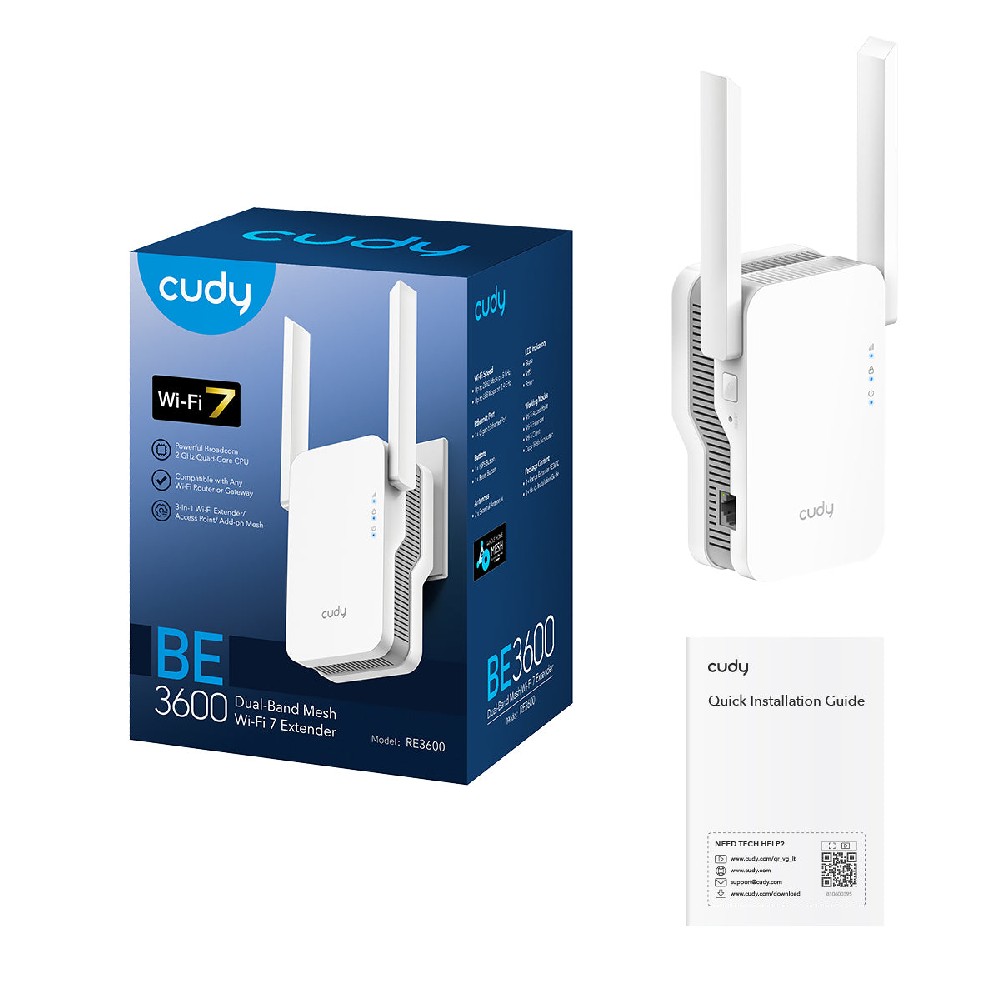 Range Extender Cudy RE3600 WiFi7 BE3600 Mesh Dual-Band