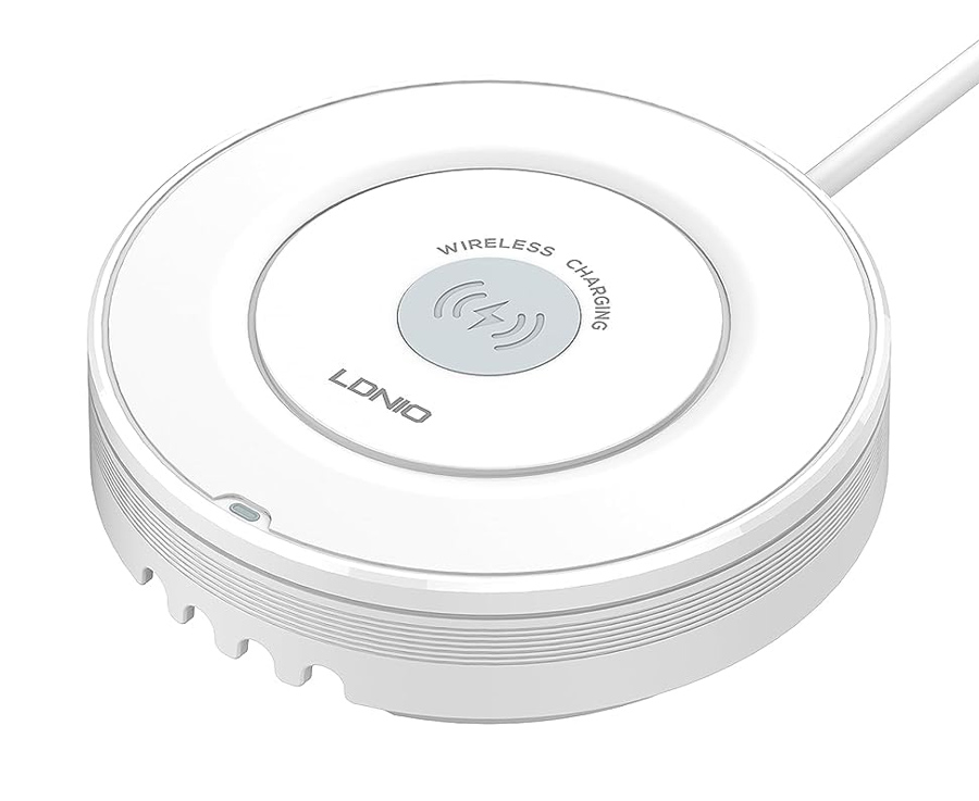 LDNIO σταθμός φόρτισης AW003, USB-C/3x USB/wireless, 32W, PD/QC, λευκός