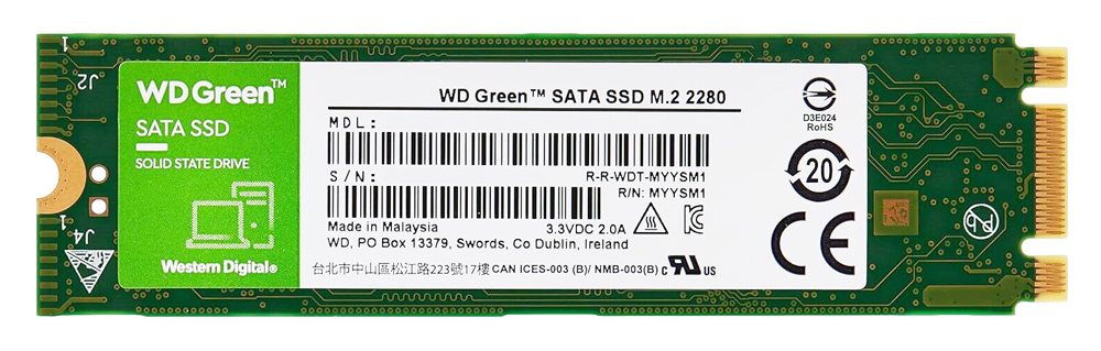 WD M.2 SATA III SSD Green WDS480G3G0B, 480GB, 545MBps, Factory Recertified