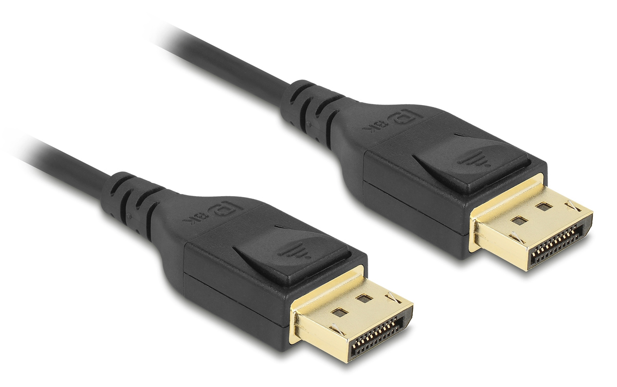 DELOCK καλώδιο DisplayPort 85660, certified, 8K/60Hz, 32.4 Gbps, 2m, μαύρο