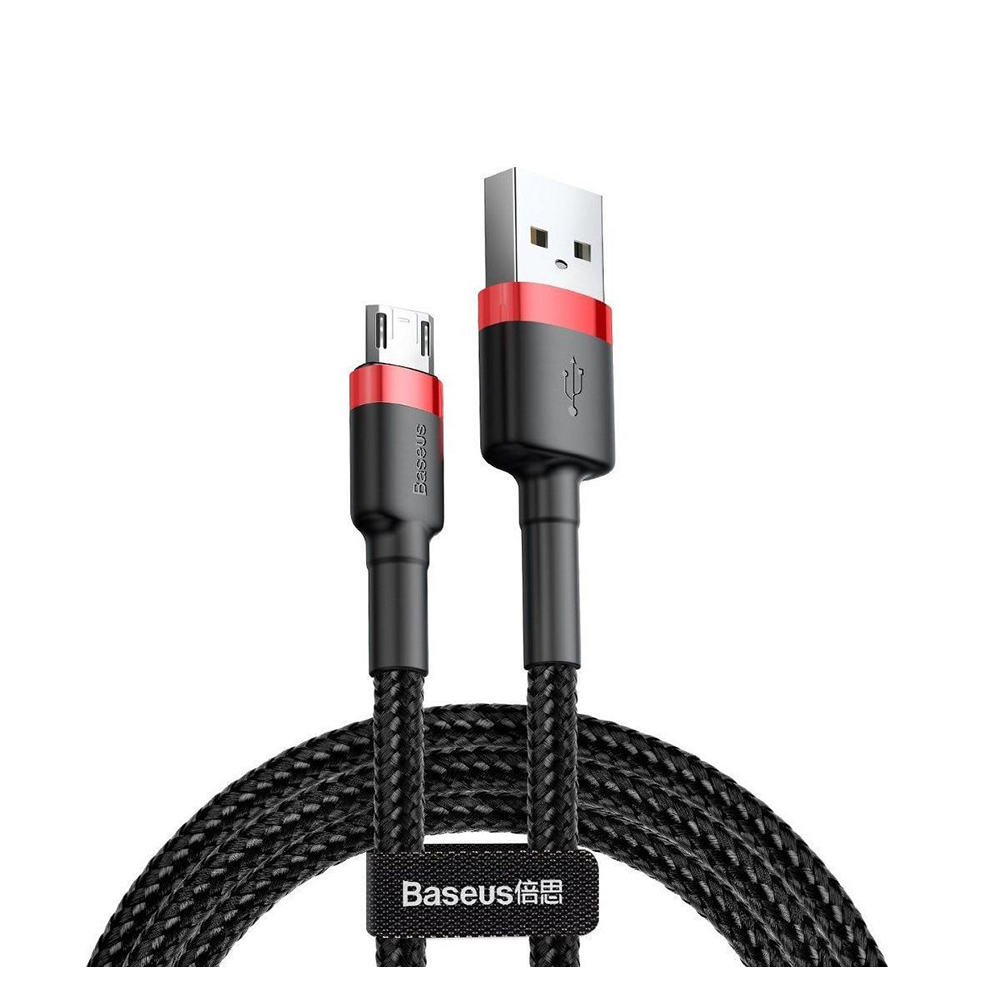 Baseus Cafule Braided USB 2.0 to micro USB Cable Μαύρο 1m (CAMKLF-B91) (BASCAMKLFB91)