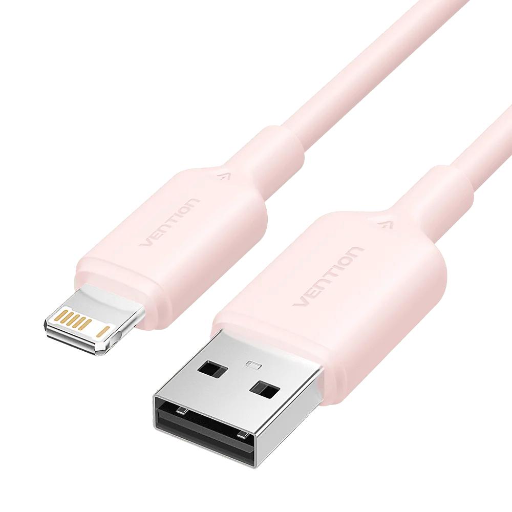 VENTION USB 2.0 A Male to Lightning Male 2.4A Cable 2M Pink PVC Type (LAMPH) (VENLAMPH)