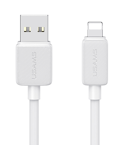 USAMS καλώδιο Lightning σε USB US-SJ689, 2.4A, 480Mbps, 1m, λευκό