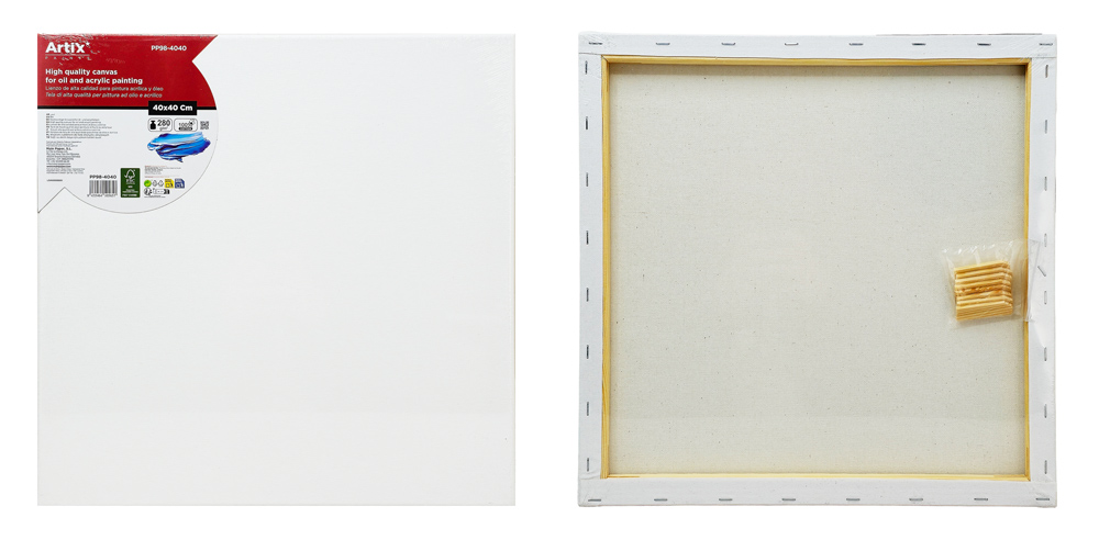 ARTIX PAINTS καμβάς τελάρο ζωγραφικής PP98-4040, 40x40cm, 280gr/m², λευκός