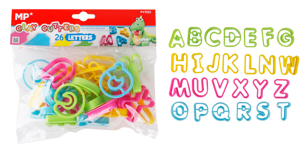 MP σετ καλούπια πλαστελίνης PY053, letters, 3+ ετών, 26τμχ