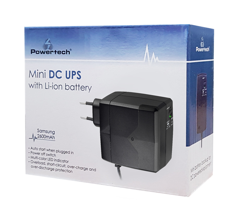 POWERTECH Mini DC UPS PT-749 με μπαταρία 2600mAh, 12V, 2.1A