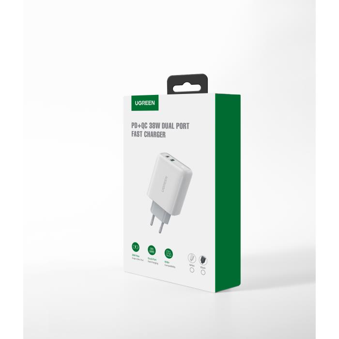 Charger UGREEN CD170 38W PD+QC3.0 White 60468