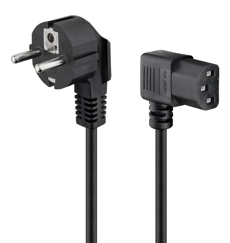 POWERTECH καλώδιο τροφοδοσίας για Η/Υ CAB-P015, 90°, 3 Pin, 1.5m, μαύρο