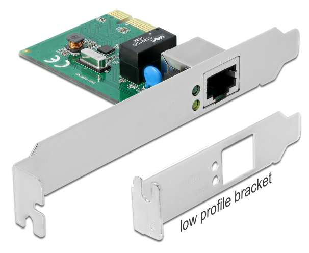 DELOCK κάρτα επέκτασης PCI Express σε RJ45 90381, 1000Mbps, low profile