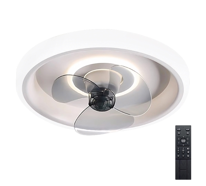 POWERTECH ανεμιστήρας οροφής HLL-0107 με LED φως, 80W, Φ50x12cm, λευκός
