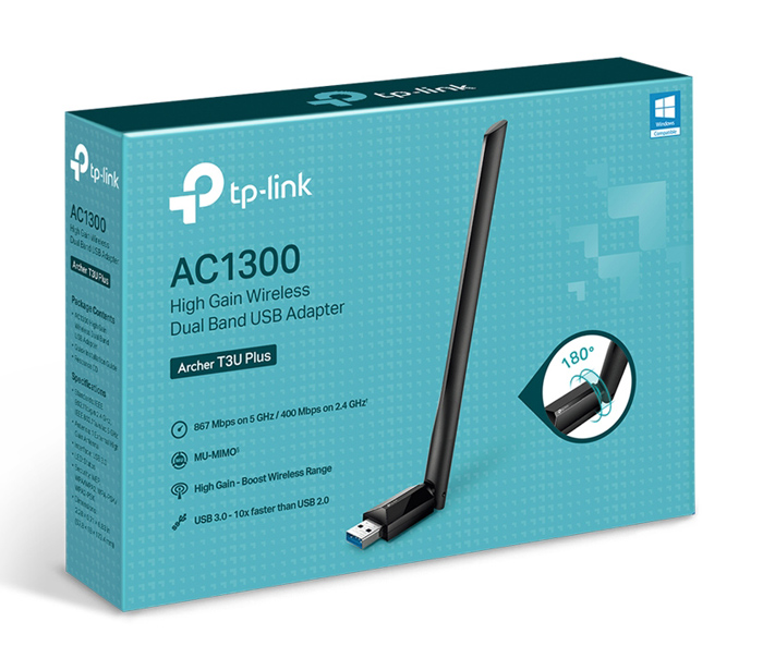 TP-LINK ασύρματος USB αντάπτορας δικτύου Archer T3U Plus, 1300Mbps, V.1