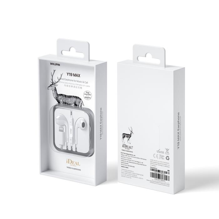 Earphone WK Y19 Max Lightning White
