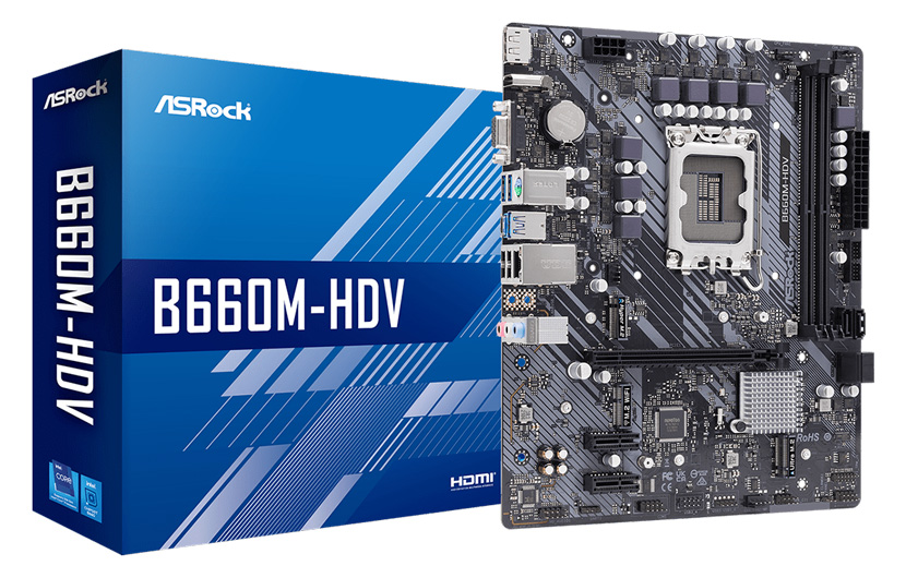 ASROCK μητρική B660M-HDV, 2x DDR4, s1700, USB 3.2 Gen1, mATX