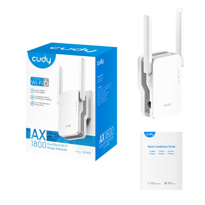 Range Extender WiFi6 Mesh Repeater AX1800 Cudy RE1800 V2.0