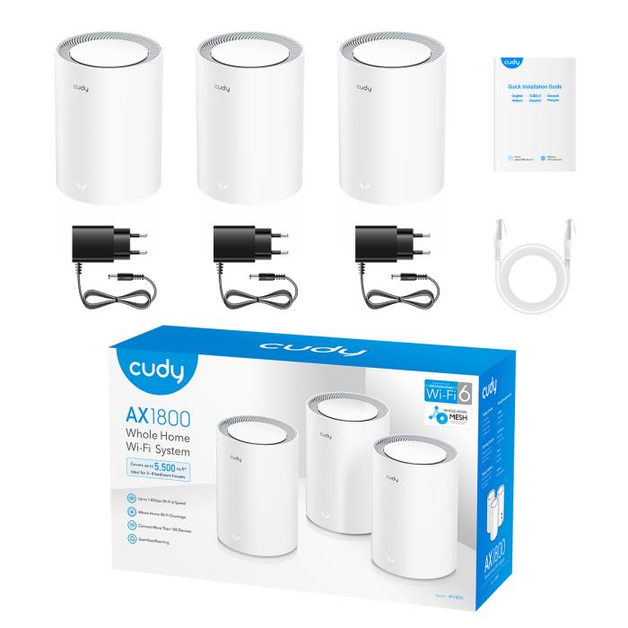 Mesh Wi-Fi6 AX1800 Cudy M1800(3-Pack) V2.0