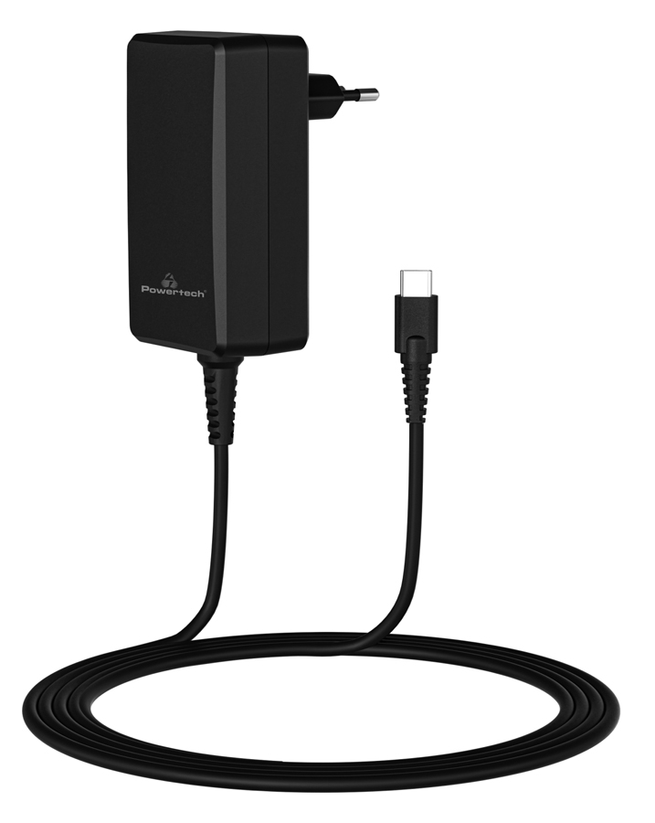 POWERTECH φορτιστής laptop PT-1157, USB-C PD, universal, 90W, μαύρος