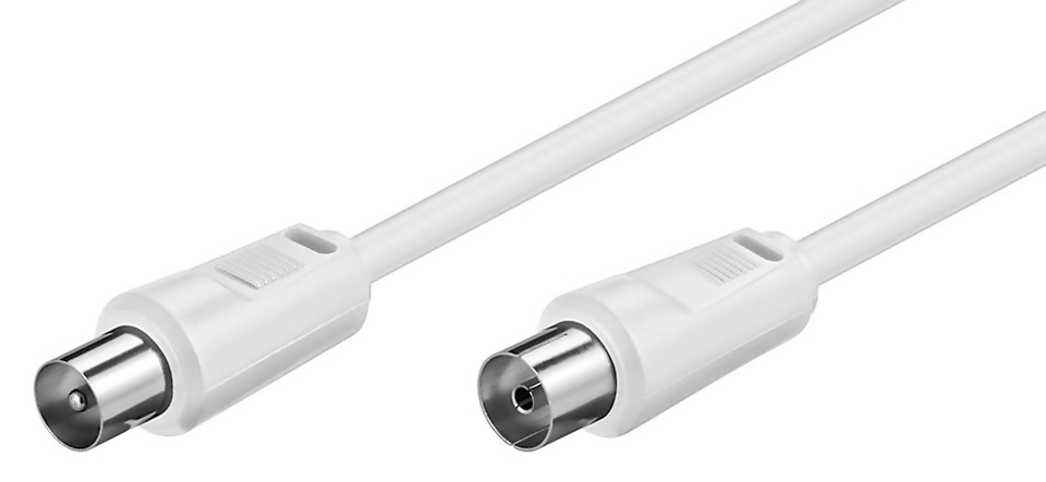 POWERTECH καλώδιο κεραίας RF αρσενικό - RF θηλυκό CAB-V017, λευκό, 5m