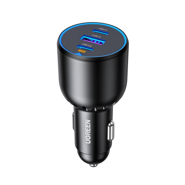Car Charger UGREEN 130W PD3.0 x2+USB QC4.0 Black 90413