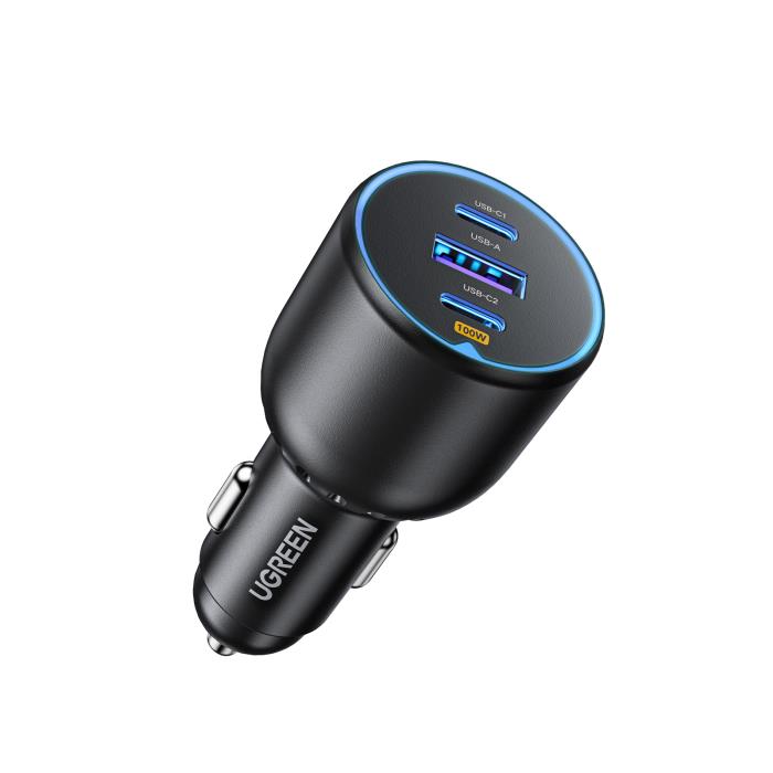 Car Charger UGREEN 130W PD3.0 x2+USB QC4.0 Black 90413