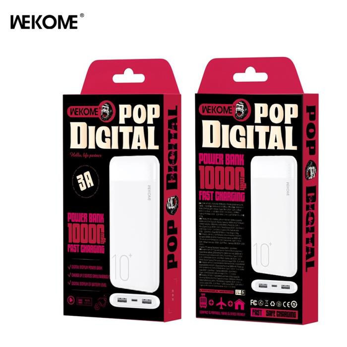 Power Bank WK 10000mAh 12W USBx2 White WP-01
