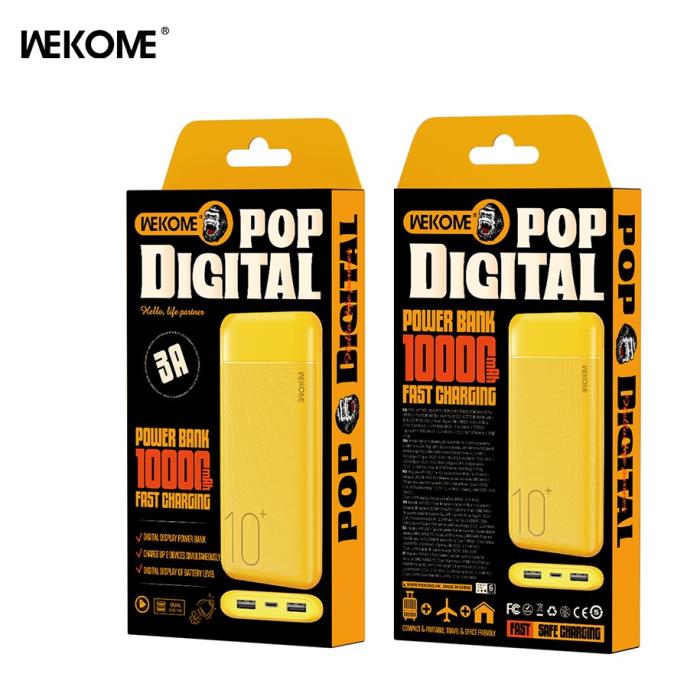 Power Bank WK 10000mAh 12W USBx2 Yellow WP-01