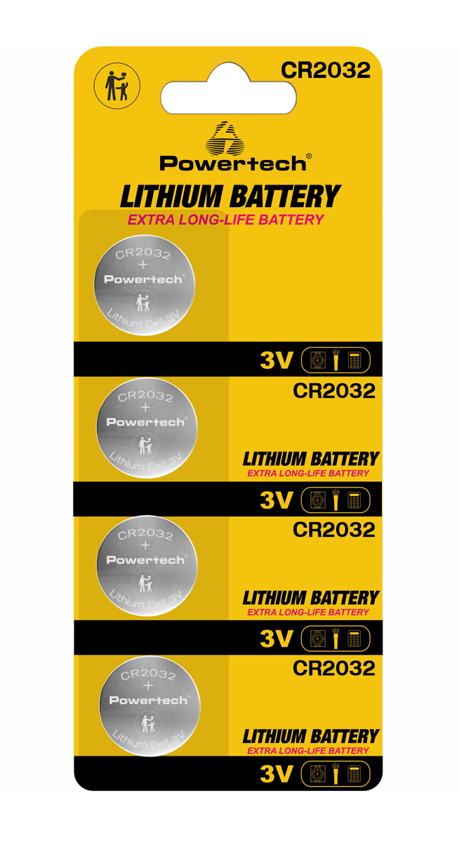 POWERTECH μπαταρίες λιθίου PT-1210, CR2032, 3V, 4τμχ