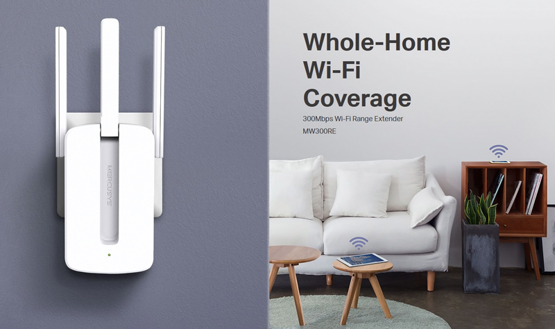 MERCUSYS Wi-Fi Range Extender MW300RE, 300Mbps, MIMO, Ver. 4