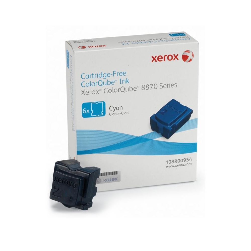 XEROX COLORQUBE 8870 CYAN SOLID INK (6pk, 17.3k) (108R00954) (XER108R00954)