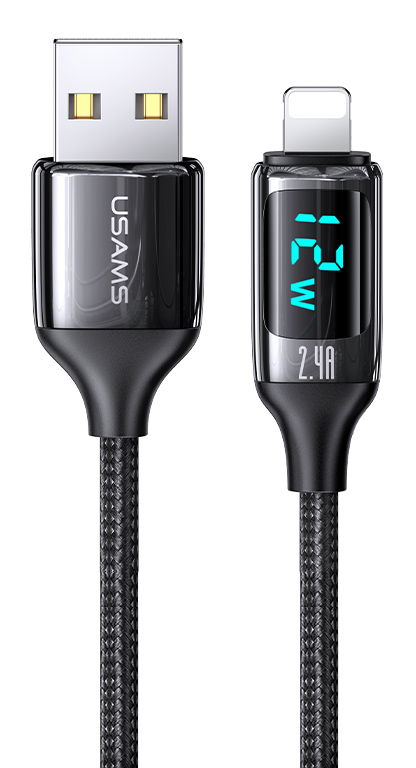 USAMS καλώδιο Lightning σε USB US-SJ543, 2.4A, 1.2m, μαύρο
