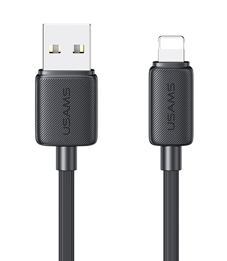 USAMS καλώδιο Lightning σε USB US-SJ689, 2.4A, 480Mbps, 1m, μαύρο