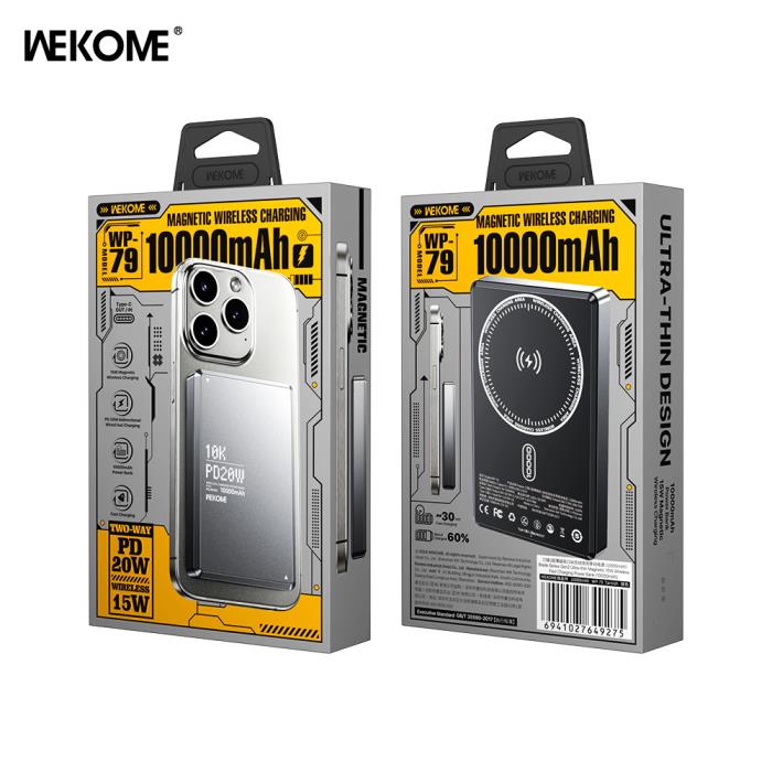 Power Bank Magnetic Wireless WK 10000mAh 20W PDx1 Tarnish WP-79