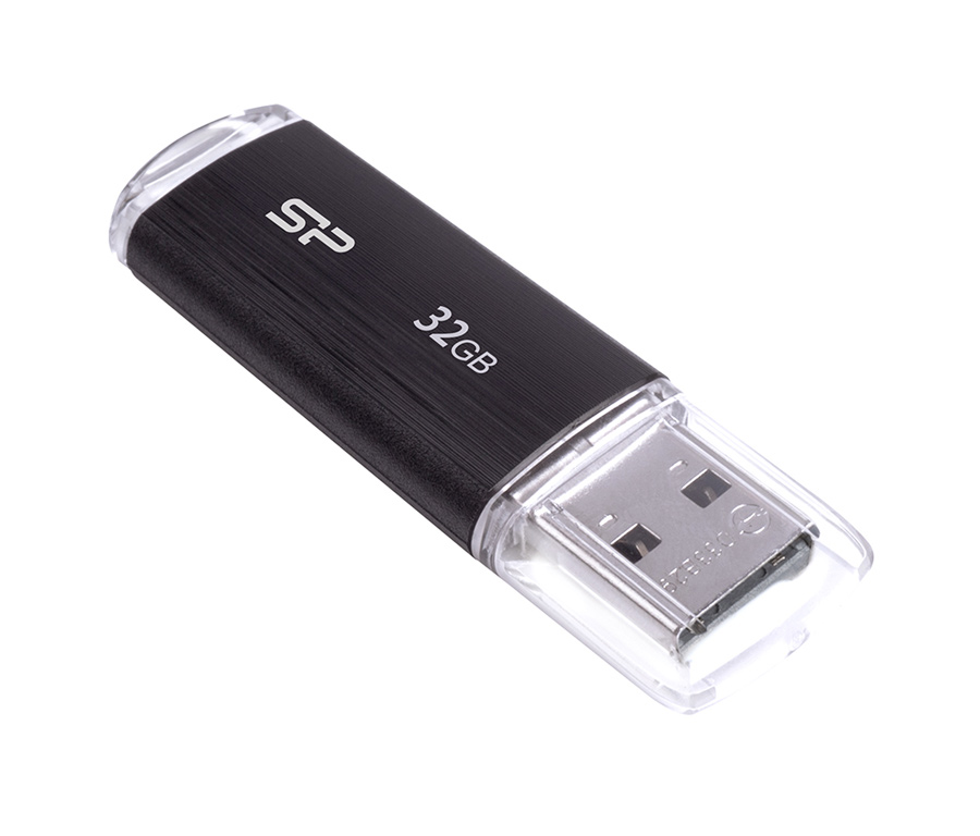 SILICON POWER USB Flash Drive Ultima U02, 32GB, USB 2.0, μαύρο