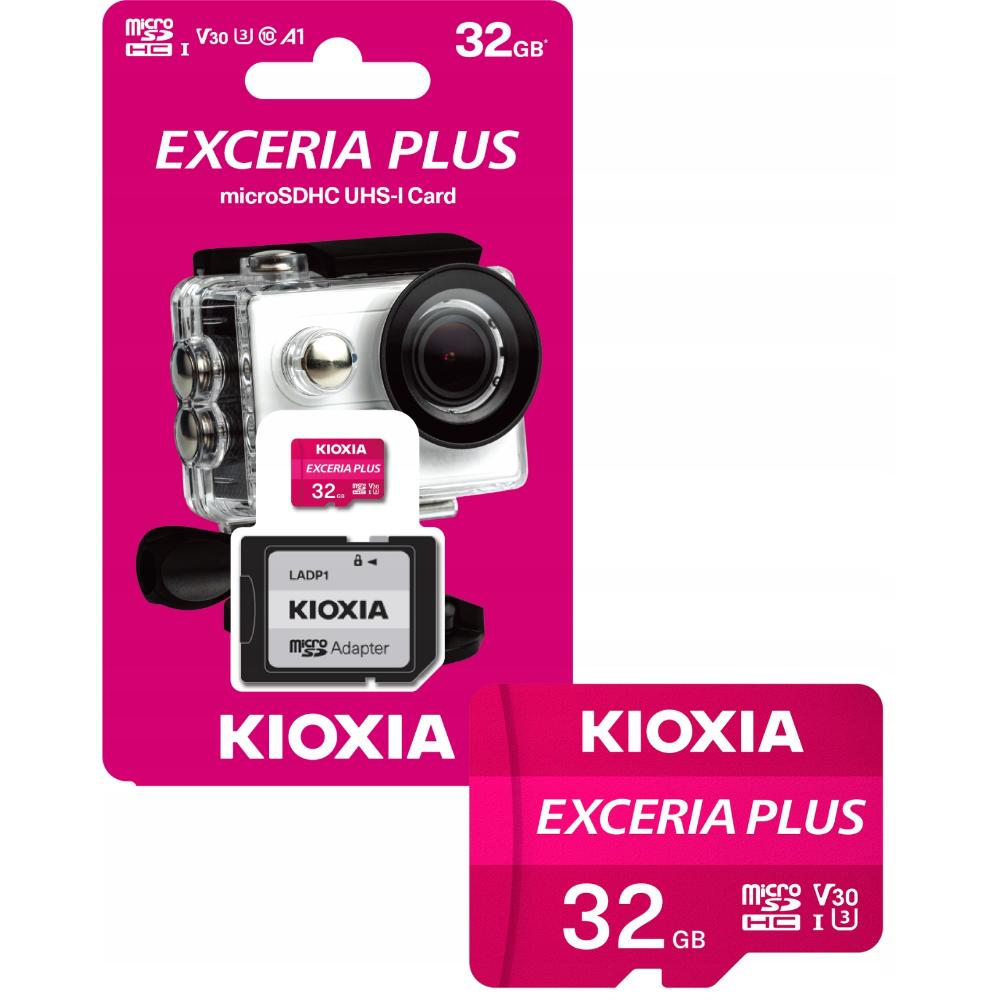 Kioxia Exceria Plus microSDHC 32GB Class 10 U3 V30 A1 UHS-I (LMPL1M032GG2) (KIOLMPL1M032GG2)