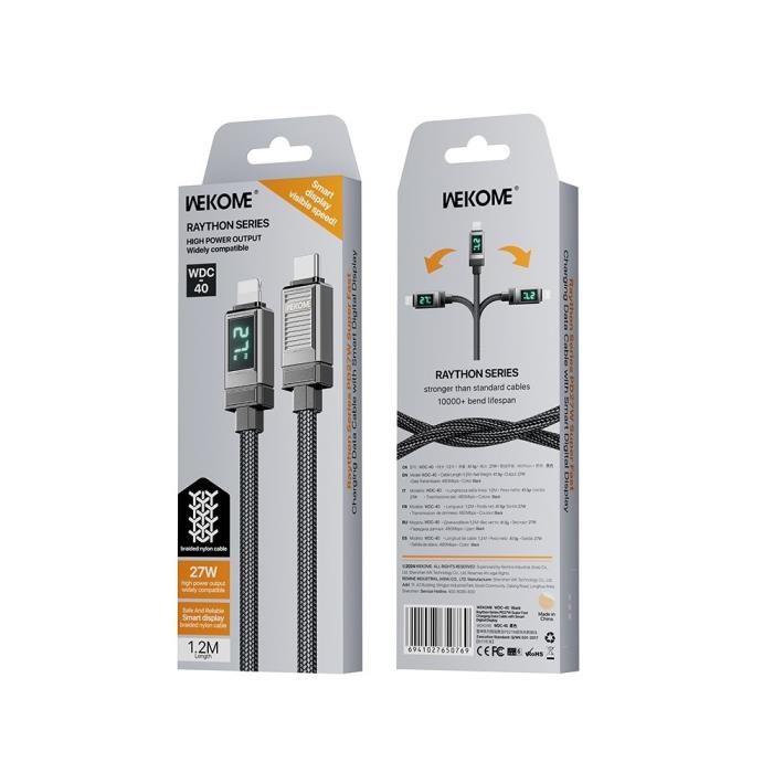 Charging Cable WK 27W PD TYPE-C/i6 Gray1.2m WDC-40