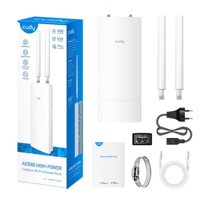 Wireless Base Station Wi-Fi 6 AX3000 Dual band Cudy AP3000 Outdoor