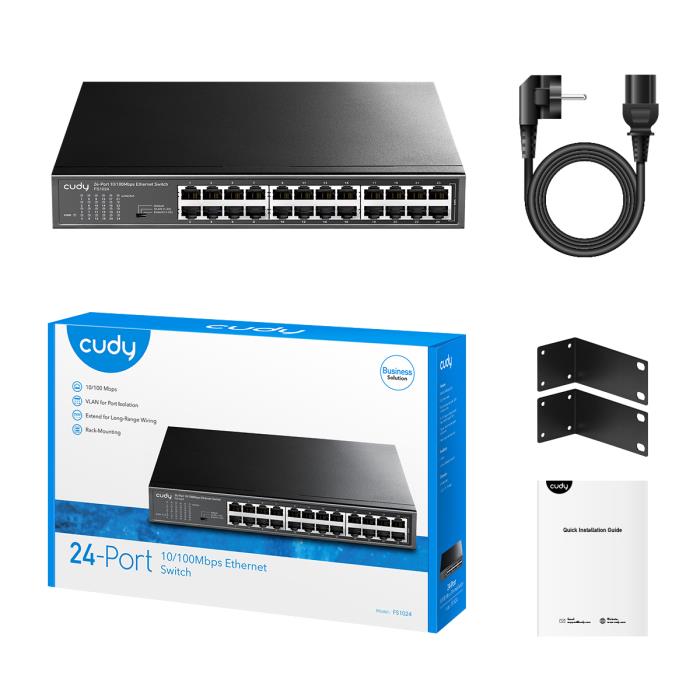 Fast Εthernet 24 port Unmanaged switch Metal Cudy FS1024