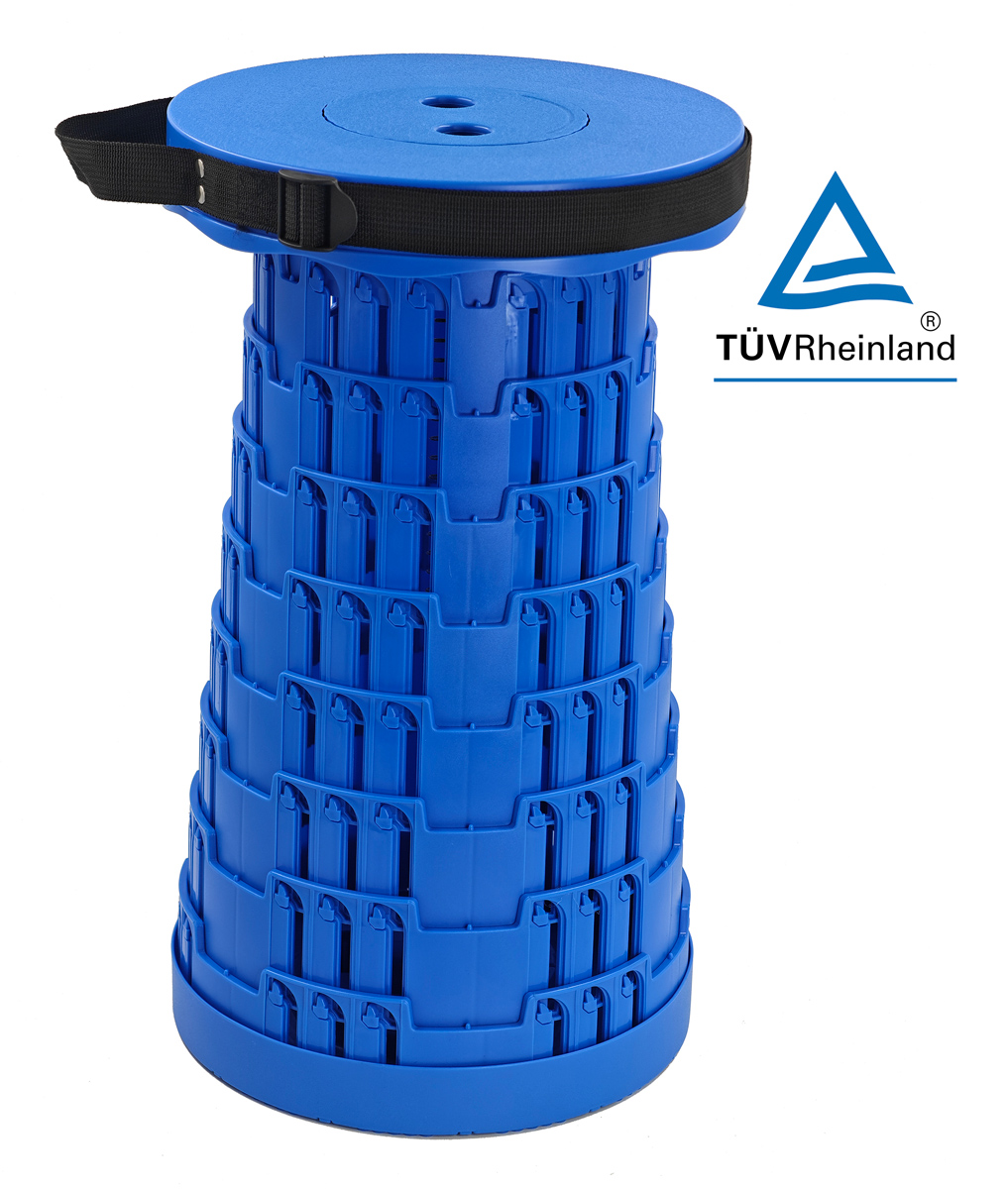 POWERTECH πτυσσόμενο καρεκλάκι HUH-0234, αντοχή έως 250kg, 25.5x45cm, μπλε