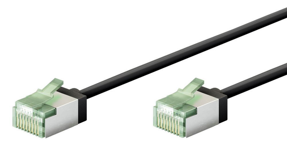 GOOBAY καλώδιο δικτύου 74350, CAT 8.1 U/FTP, slim, copper, 2000MHz, 0.15m, μαύρο