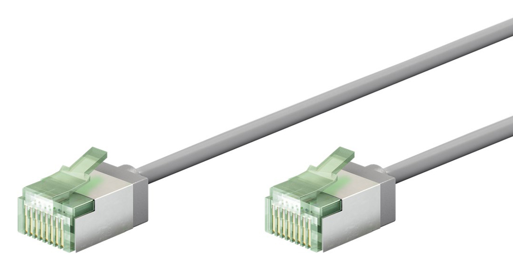 GOOBAY καλώδιο δικτύου 74343, CAT 8.1 U/FTP, slim, copper, 2000MHz, 0.15m, γκρι