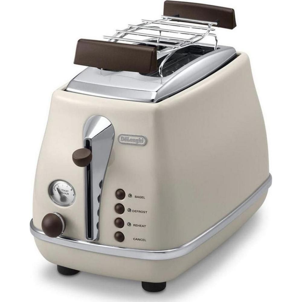 De'Longhi Icona Vintage Φρυγανιέρα 2 Θέσεων 900W Μπεζ (CTOV2103.BG) (DLGCTOV2103.BG)