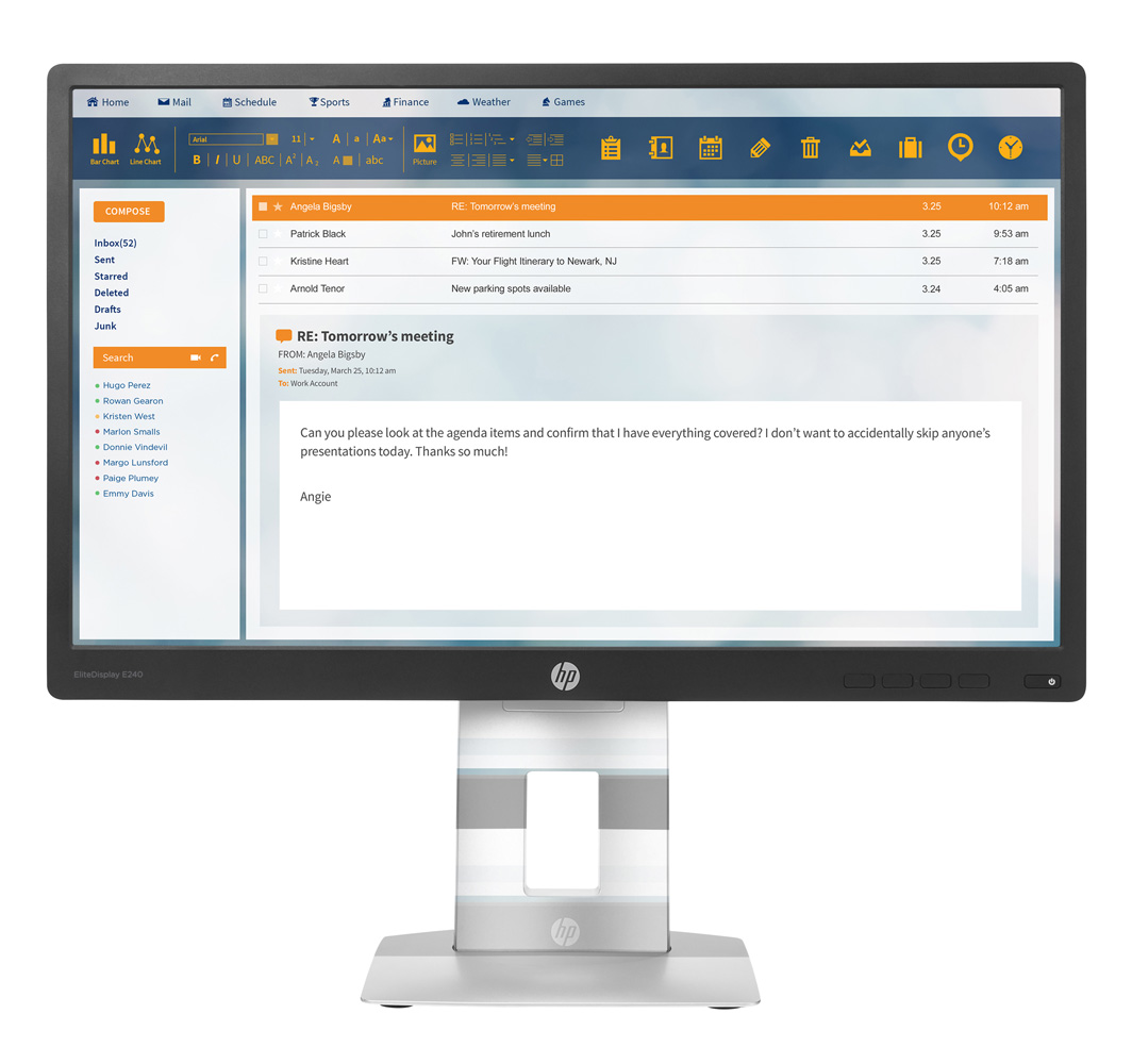 HP used οθόνη E240 LED, 23.8
