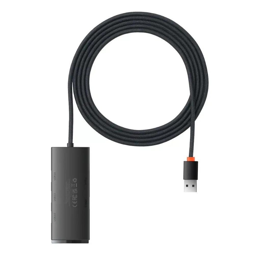 Baseus Lite Series 2m USB 3.0 Hub 4 Θυρών με σύνδεση USB-A (WKQX030201) (BASWKQX030201)
