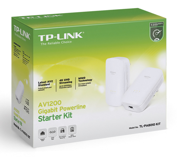 TP-LINK Powerline Starter Kit TL-PA8010, AV1200 Gigabit, Ver. 1.0