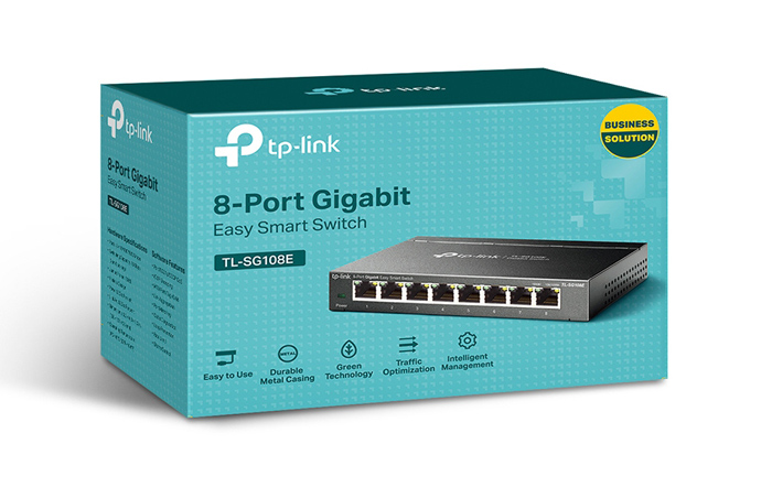 TP-LINK Easy Smart Switch TL-SG108E, 8-port 10/100/1000Mbps, Ver 6.0